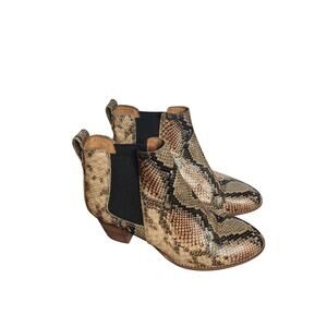 Madewell The Regan Boot in Snake Embossed Leather size 9.5 womens